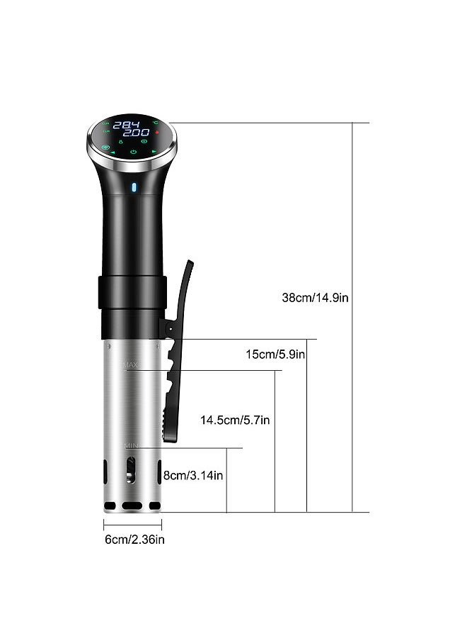 WiFi Sous Cooker Machine Immersion Circulator Quiet 1100 Watts Tuya APP Accurate Temperature and Time Digital Display Precision Sous Cooker