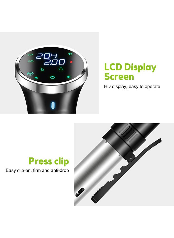WiFi Sous Cooker Machine Immersion Circulator Quiet 1100 Watts Tuya APP Accurate Temperature and Time Digital Display Precision Sous Cooker
