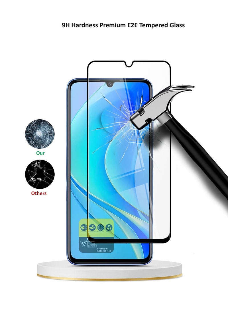 Wtech Huawei Nova Y70 4G 2022 / Y70 Plus 4G 2022 / Y71 4G 2023 Premium E2E Full Glue Full Cover Tempered Glass Screen Protector (MSGECN) - Clear/Black - Image 3