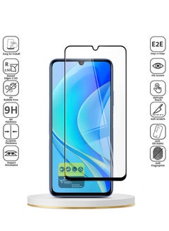 دبليو تيك هواوي نوفا Y70 4G 2022 / Y70 Plus 4G 2022 / Y71 4G 2023 Premium E2E واقي شاشة زجاجي مقوى بغطاء كامل الغراء (MSGECN) - شفاف / أسود  - Image 2