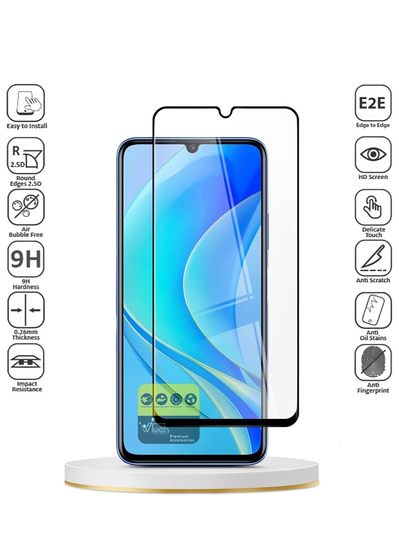 Wtech Huawei Nova Y70 4G 2022 / Y70 Plus 4G 2022 / Y71 4G 2023 Premium E2E Full Glue Full Cover Tempered Glass Screen Protector (MSGECN) - Clear/Black - Image 2