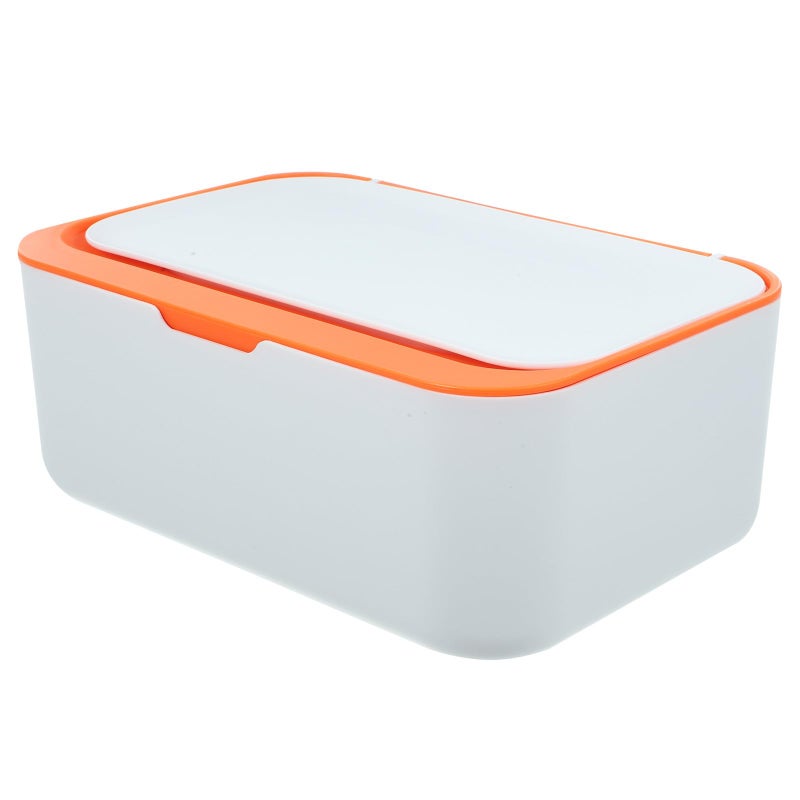 Large Capacity Orange Flip Lid Wipes Storage Box Refillable Sealed Tissue Holder - Image 2