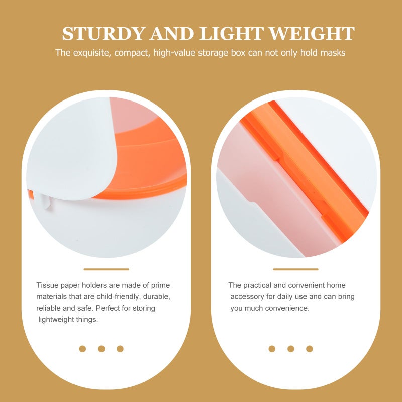 Large Capacity Orange Flip Lid Wipes Storage Box Refillable Sealed Tissue Holder - Image 4