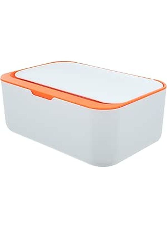Large Capacity Orange Flip Lid Wipes Storage Box Refillable Sealed Tissue Holder - Image 1