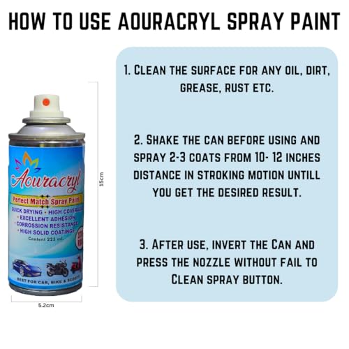 AOURACRYL Spray paint Primer Surfacer White-225 ml,(Pack of 1) For Car, Bike,Scooty, Cycle, Wood, Plastics and Metal Items, Furnitures and industrial parts - Image 4