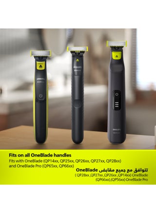 OneBlade Replacement Blades QP630/51,Trim, Edge & Shave Any Length of Hair,3 Original Blades + 1 Body Kit,Fits All OneBlade Handles, Wet & Dry Use QP630/51Green/Silver - view 4