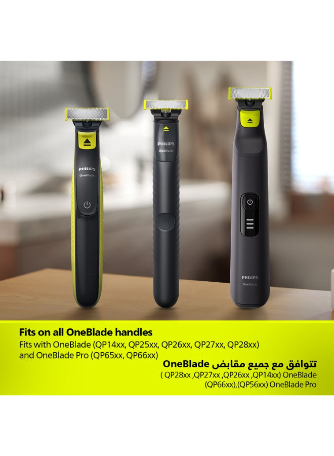 Philips OneBlade Replacement Blades QP630/51,Trim, Edge & Shave Any Length of Hair,3 Original Blades + 1 Body Kit,Fits All OneBlade Handles, Wet & Dry Use QP630/51Green/Silver - Image 4