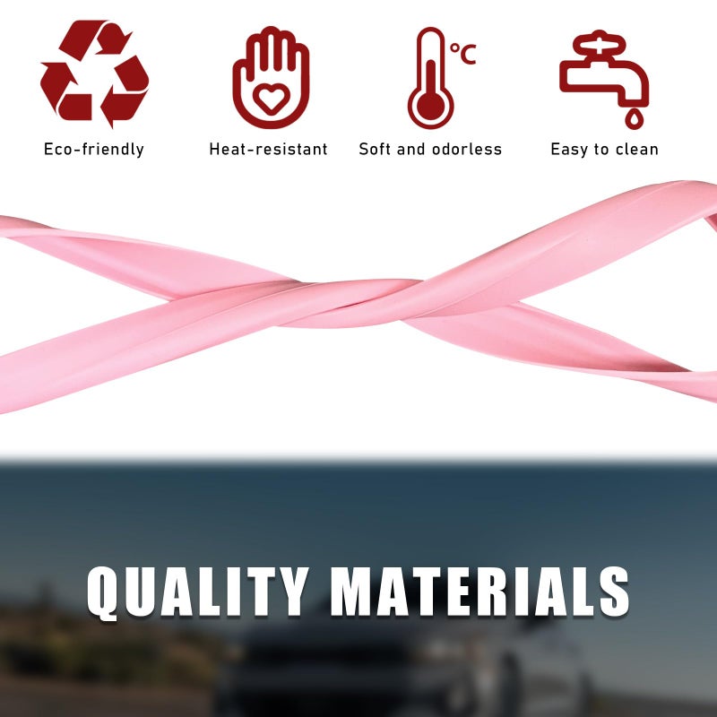 Ohleats Car Rear View Mirror Protector Frame, Silicone Auto Rearview Edge Protection Cover Compatible with Model 3 Model Y, Interior Rear View Trim Frame Decoration, Car Accessories (Pink) - Image 3