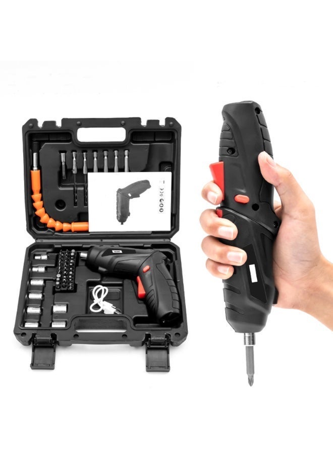 47-Piece 4.2V Cordless Lithium-Ion Screwdriver Kit | Multi-Purpose Mini Screwdriver Set with Reversible Motor & 90° Rotation - Image 1