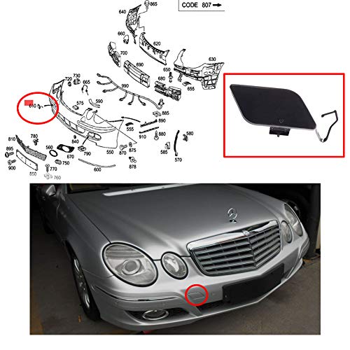 CNUPSM Front Bumper Tow Hook Cover Cap Compatible with Mercedes 2007-2009 E Class W211 E200 E280 E350 E500 2118851022 - Image 3