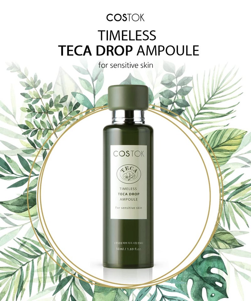 COSTOK Timeless TECA Drop Ampoule 50ml with Centella Asiatica Extract TECA Technology Hypoallergenic Soothing Hydrating Facial Serum for Sensitive Skin - Image 2