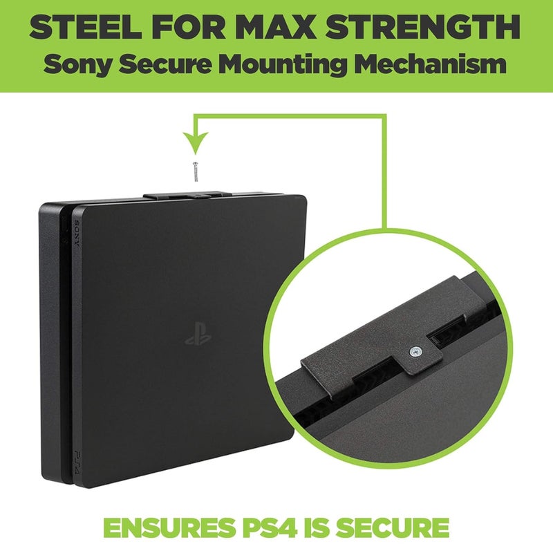 HIDEit Mounts 4P Wall Mount for PS4 Pro - US Patent, American Company - Steel Mount for PlayStation 4 Pro to Store Your PS4 Pro on Wall Near or Behind TV - Image 4