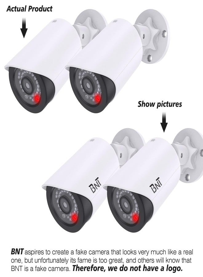 BNT Dummy Fake Security Camera,with One Flashing Red LED Light,for Home and Businesses Security Indoor/Outdoor (2 Pack, White) - Image 3