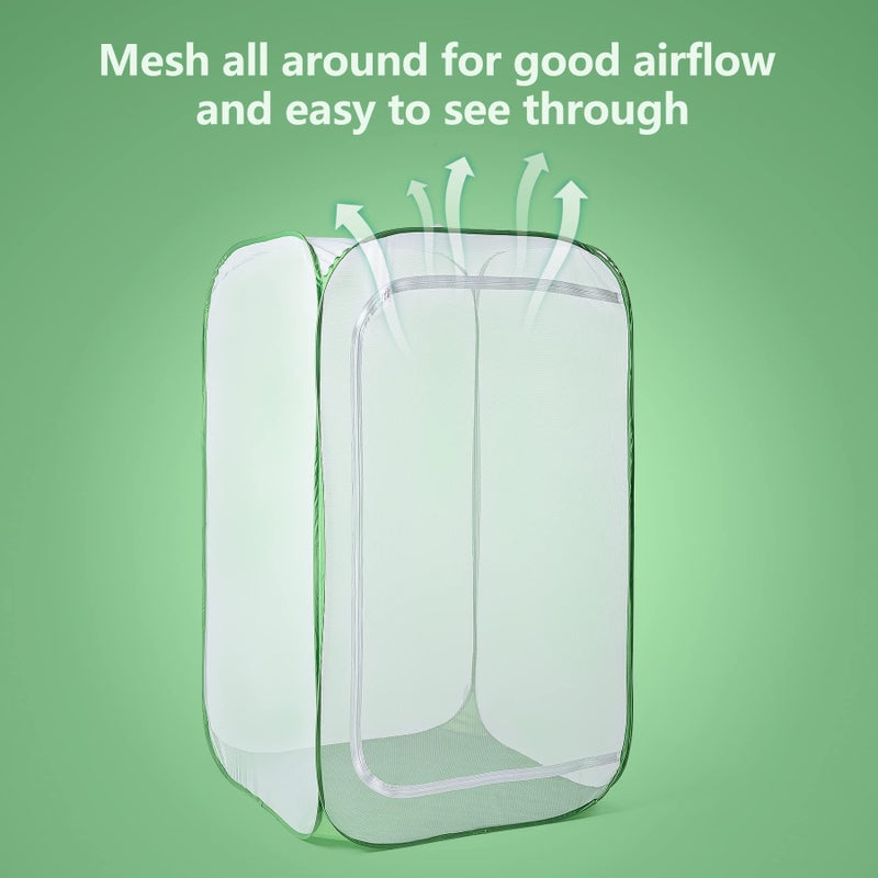 RESTCLOUD 23.6" Outdoor Mesh Plant Enclosure, Plant Cover for Pests, Bird and Pest Protection Guard for Fruit, Vegetables, Flowers and Herbs Pop-Up Cage 15.7 x 15.7 x 23.6 Inches - Image 2