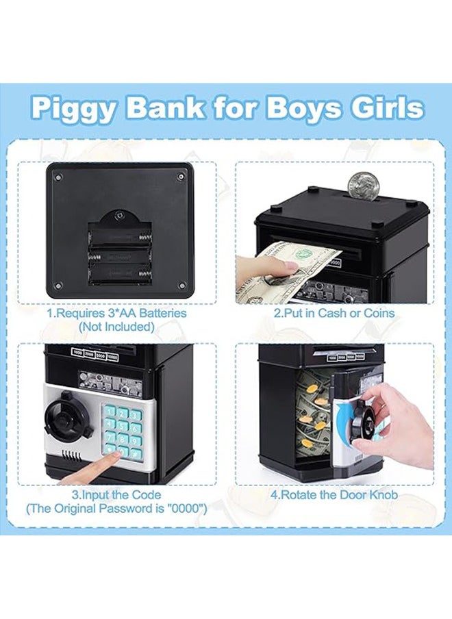 Hihonor Kids Mini Electronic Money Bank,Coin Cash Saving Box,Piggy Bank,Perfect Birthday Gifts(black)  - Image 3