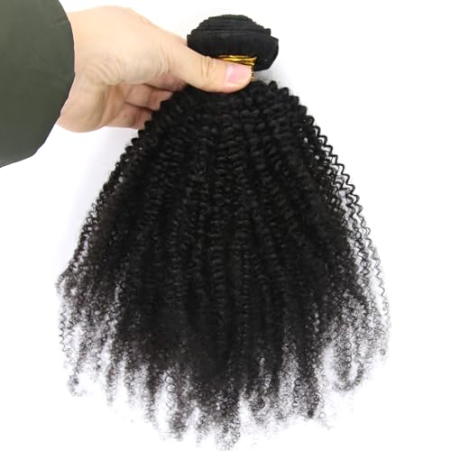 ZigZag Hair Afro Kinky Curly Hair Brazilian Virgin Hair Weave Bundles 4B 4C 100% Human Hair Bundles One Piece Double Weft Hair Extension (20inch) - Image 1