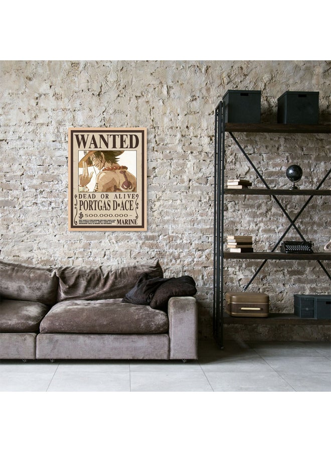 Art Decor Art Decor Framed Fine Art One Piece Wanted Poster Wall Art Portas D Ace Anime Artwork Portrait Print Wall Décor for Bedroom Boys' Room Living Room Gaming Room  - Image 3