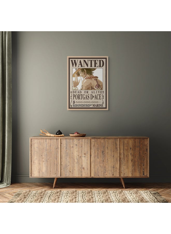 Art Decor Art Decor Framed Fine Art One Piece Wanted Poster Wall Art Portas D Ace Anime Artwork Portrait Print Wall Décor for Bedroom Boys' Room Living Room Gaming Room  - Image 2
