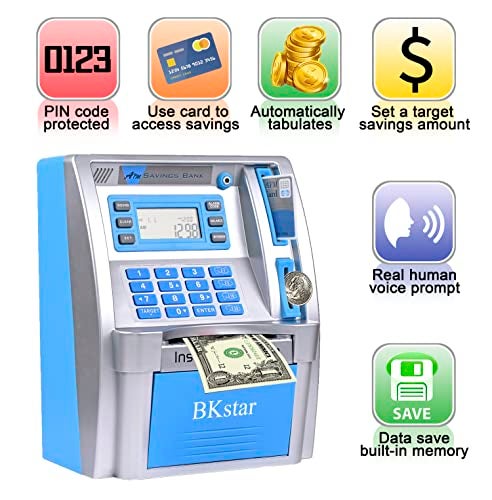 BKSTAR بنك ادخار إلكتروني للأطفال BKstar مع بطاقات خصم وعداد عملات رقمي للمال الحقيقي للأولاد والبنات - Image 5