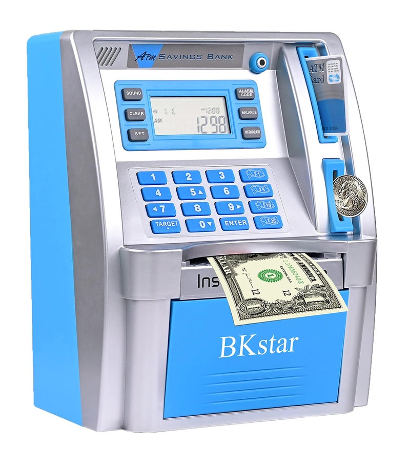BKSTAR بنك ادخار إلكتروني للأطفال BKstar مع بطاقات خصم وعداد عملات رقمي للمال الحقيقي للأولاد والبنات - Image 3