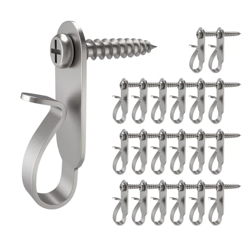 Elrswy Light Hanger Hooks,Screw Hooks for Hanging Christmas Light,Light Wire and Led Fairy Led Light Clips,Stainless Steel,40 Pack - Image 1