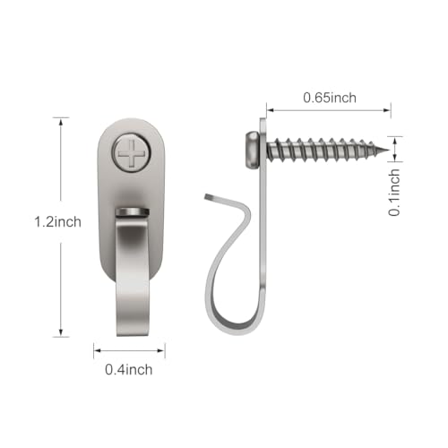 Elrswy Light Hanger Hooks,Screw Hooks for Hanging Christmas Light,Light Wire and Led Fairy Led Light Clips,Stainless Steel,40 Pack - Image 3