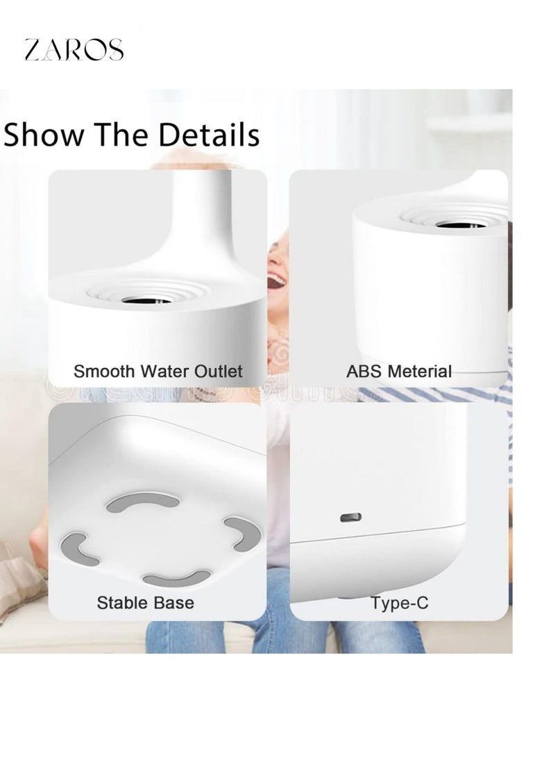 Ultrasonic Humidifier 800ml USB Mini Humidifier with Anti-Gravity Water Drops Light Effects