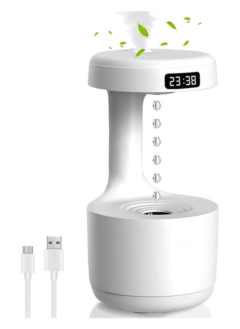 Ultrasonic Humidifier 800ml USB Mini Humidifier with Anti-Gravity Water Drops Light Effects