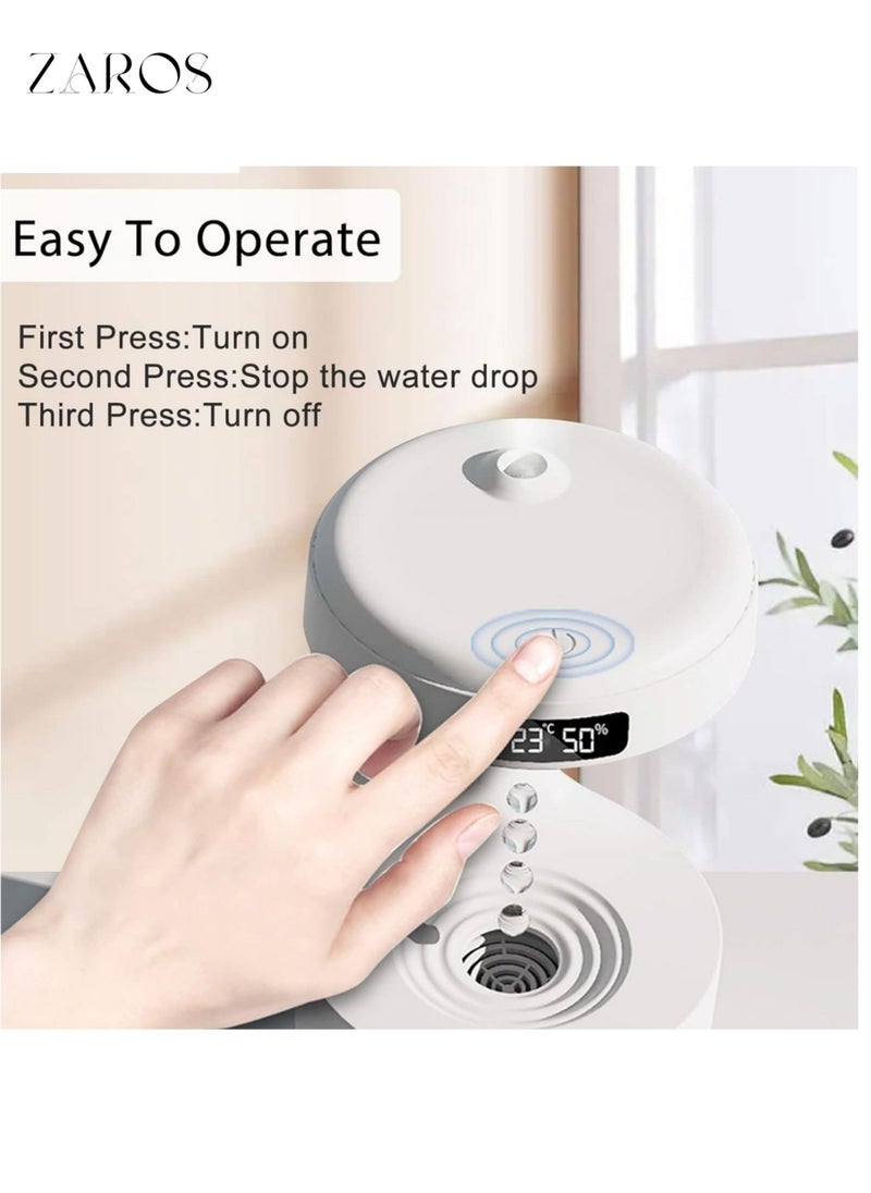 Ultrasonic Humidifier 800ml USB Mini Humidifier with Anti-Gravity Water Drops Light Effects