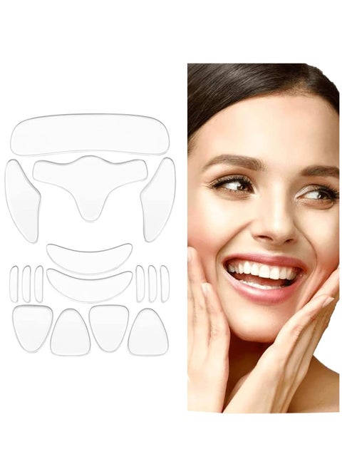 16 PCS Anti Wrinkle Patches, Reusable Forehead Wrinkle Patches silicone face wrinkle pads face patches facial patches for Eye Mouth Chin Wrinkles Smoothing & Anti-Ageing