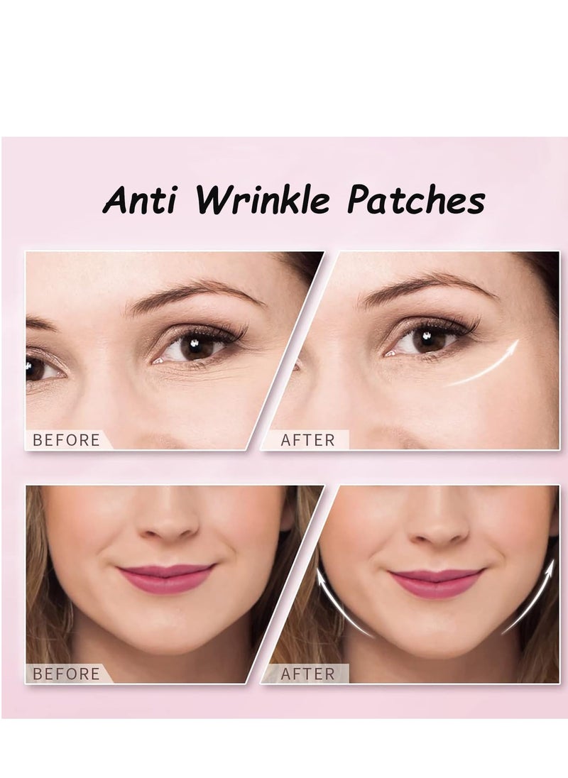 Generic - 16 PCS Anti Wrinkle Patches, Reusable Forehead Wrinkle Patches silicone face wrinkle pads face patches facial patches for Eye Mouth Chin Wrinkles Smoothing & Anti-Ageing - Image 1