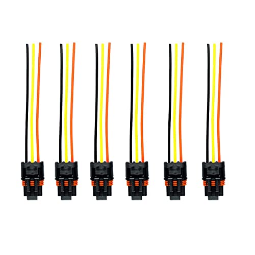 YMHHefy Pulse Power Plug Pigtail Connector 14 AWG Compatible with 18-24 Polaris Ranger XP 1000 / RZR/Pro RS1 General Bus Bar Harness Pigtail Connectors 6Pcs Yellow Red Black - Image 2