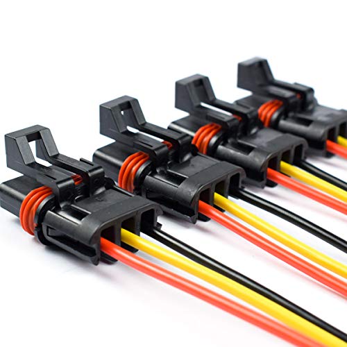 YMHHefy Pulse Power Plug Pigtail Connector 14 AWG Compatible with 18-24 Polaris Ranger XP 1000 / RZR/Pro RS1 General Bus Bar Harness Pigtail Connectors 6Pcs Yellow Red Black - Image 3