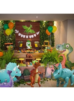 Sienon BlingABC 4Pack Giant 3D Dinosaur Balloons Standing Inflatable Dino Aluminium Foil Balloons Decoration for Kids Birthday Baby Shower Jungle Party Supplies  - Image 5