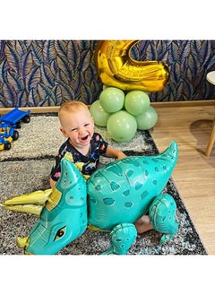 Sienon BlingABC 4Pack Giant 3D Dinosaur Balloons Standing Inflatable Dino Aluminium Foil Balloons Decoration for Kids Birthday Baby Shower Jungle Party Supplies  - Image 3