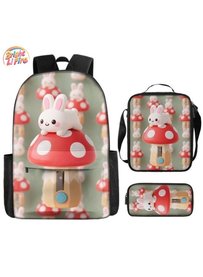 Bright Li Fire Fashion is unlimited! Cartoon bag three-piece set, suitable for a variety of scenes for students and teenagers (available for students, children, friends on outings, mountain climbing, school, etc.) - 27 - Image 1