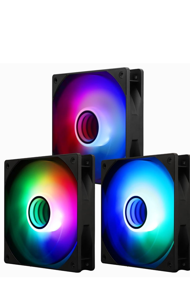 Thermalright Thermalrlght TL-C12B-S V3 X3 Packs CPU Case Fan 120mm ARGB Fan with ARGB Mirror Light Effect, 4pin PWM Silent Computer Cooler Fan, for Case CPU Liquid Cooler and CPU Air Cooler, Quiet CPU PC ARGB Fan - Image 1