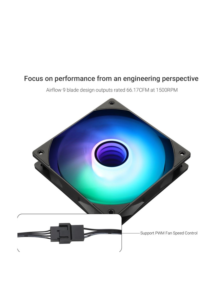 Thermalright Thermalrlght TL-C12B-S V3 X3 Packs CPU Case Fan 120mm ARGB Fan with ARGB Mirror Light Effect, 4pin PWM Silent Computer Cooler Fan, for Case CPU Liquid Cooler and CPU Air Cooler, Quiet CPU PC ARGB Fan - Image 4