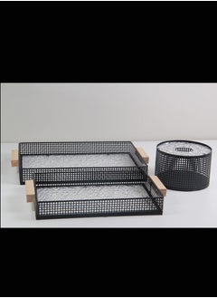 Serving tray set with tissue box