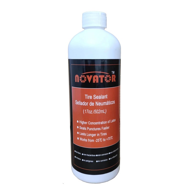 Novator High Performance Bike Tire Sealant for Tubeless, Tubulars, Tubes, Seals Faster, Lasts Longer, Micro-Fiber for MTB, Road, Gravel Bicycle (17oz.sealant) - Image 1