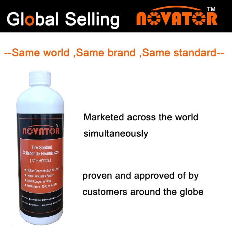 Novator High Performance Bike Tire Sealant for Tubeless, Tubulars, Tubes, Seals Faster, Lasts Longer, Micro-Fiber for MTB, Road, Gravel Bicycle (17oz.sealant) - Image 5