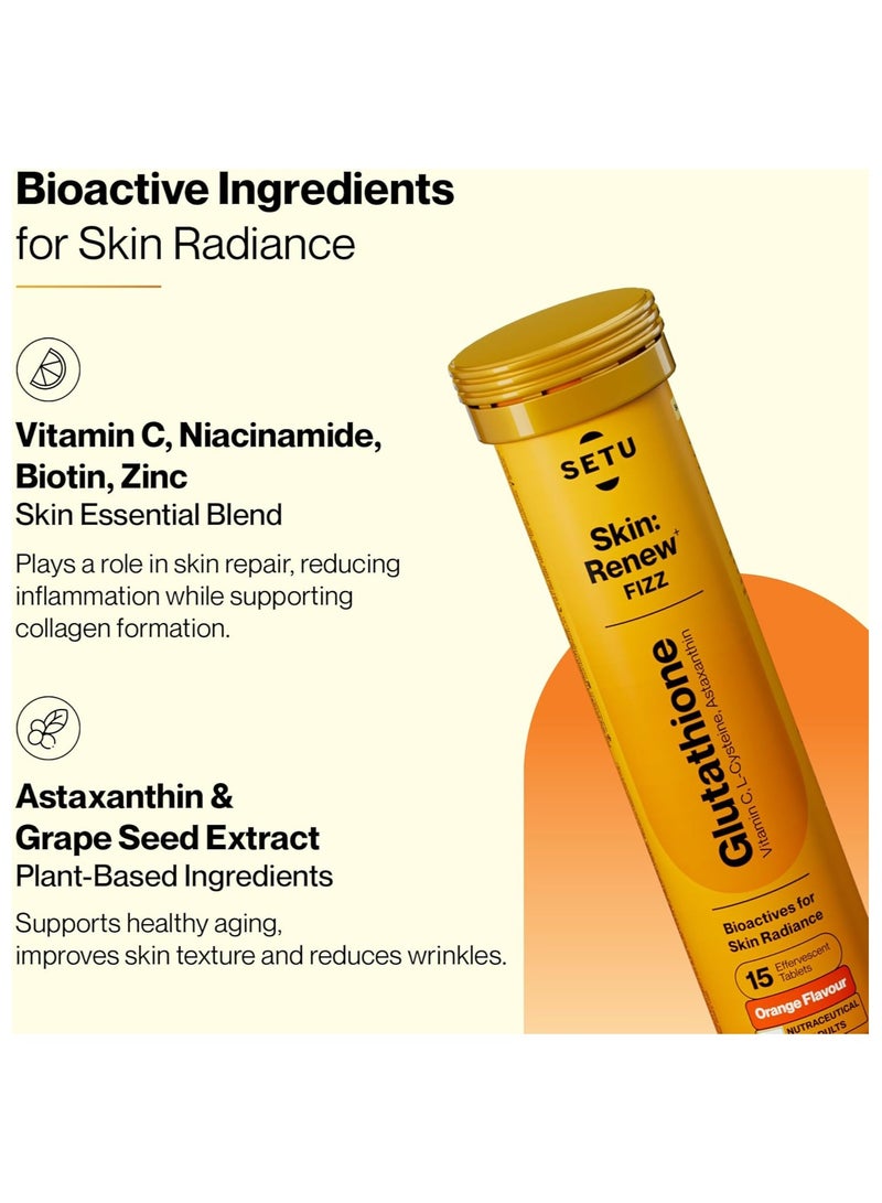 سيتو أقراص جلوتاثيون لتجديد البشرة لبشرة متوهجة | 60 قرصًا فوارًا مع 500 ملغ من الجلوتاثيون وفيتامين سي | مُكمّل غذائي خالٍ من السكر، مُضاد للأكسدة ومُنعش للبشرة لبشرة صافية | برتقالي (عبوة من 4 قطع) - Image 5