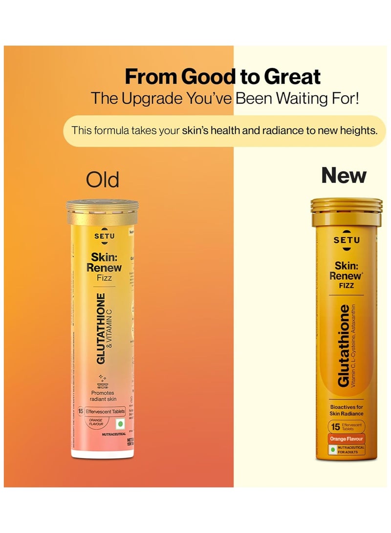 سيتو أقراص جلوتاثيون لتجديد البشرة لبشرة متوهجة | 60 قرصًا فوارًا مع 500 ملغ من الجلوتاثيون وفيتامين سي | مُكمّل غذائي خالٍ من السكر، مُضاد للأكسدة ومُنعش للبشرة لبشرة صافية | برتقالي (عبوة من 4 قطع) - Image 2
