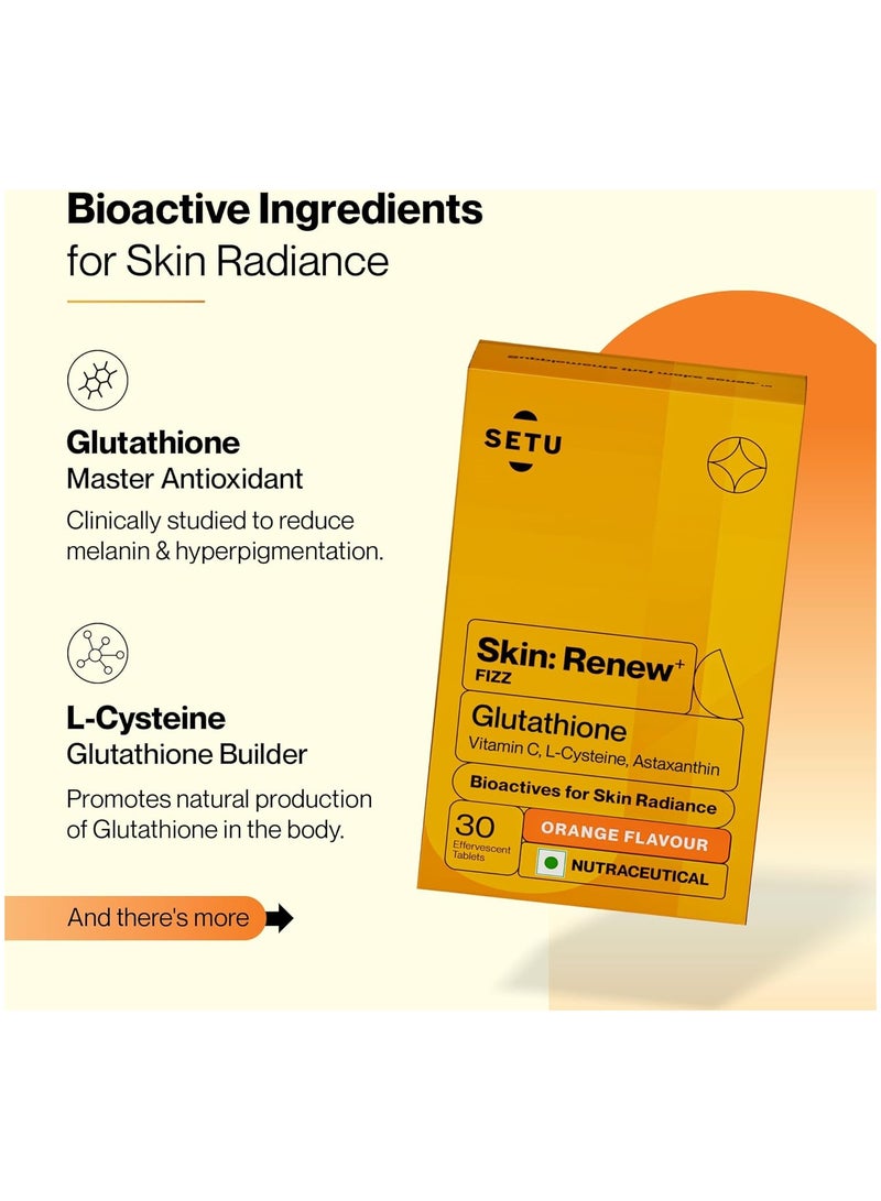 سيتو أقراص جلوتاثيون لتجديد البشرة لبشرة متوهجة | 60 قرصًا فوارًا مع 500 ملغ من الجلوتاثيون وفيتامين سي | مُكمّل غذائي خالٍ من السكر، مُضاد للأكسدة ومُنعش للبشرة لبشرة صافية | برتقالي (عبوة من 4 قطع) - Image 4