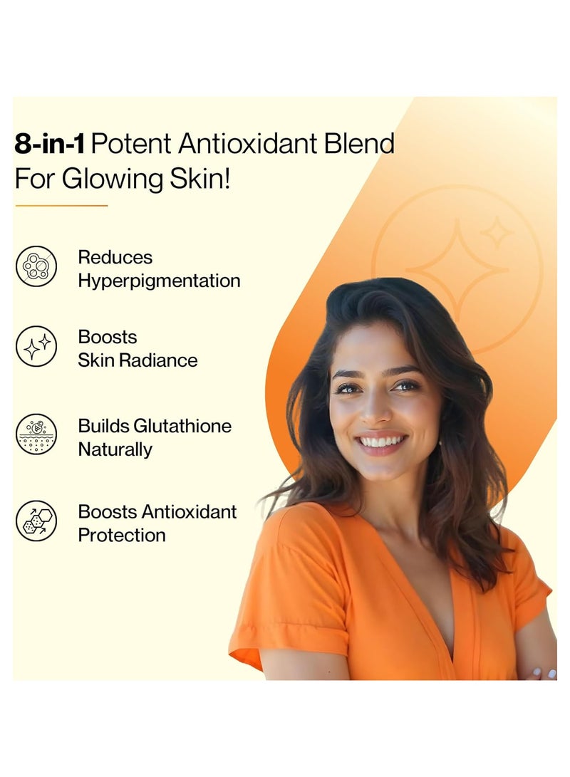سيتو أقراص جلوتاثيون لتجديد البشرة لبشرة متوهجة | 60 قرصًا فوارًا مع 500 ملغ من الجلوتاثيون وفيتامين سي | مُكمّل غذائي خالٍ من السكر، مُضاد للأكسدة ومُنعش للبشرة لبشرة صافية | برتقالي (عبوة من 4 قطع) - Image 3