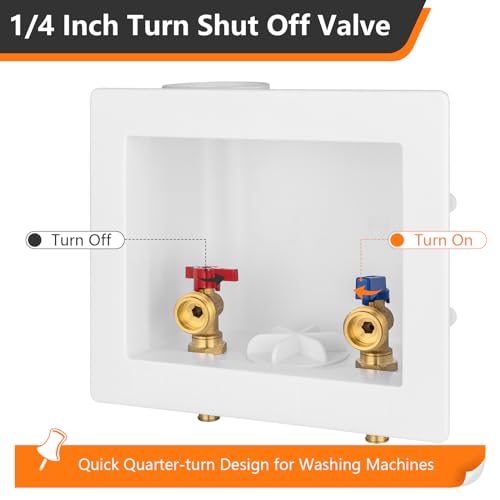 HeSun 1-Pack HeSun Washing Machine Outlet Box, 1/2 Inch Crimp Pex Inlet x 3/4 Inch MHT Outlet Connection, Pex Washer Laundry Box with Center Drain(WM002) - Image 5