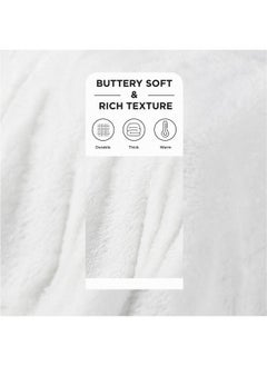 Bedsure Bedsure Soft White Blankets Queen Size for Bed, Fluffy Fuzzy Blankets for Full Queen Bed, Cozy Plush Sherpa Fleece Faux Fur Blanket for Winter, Thick Warm Blanket Gifts for Women, Men, 90x90  - Image 2