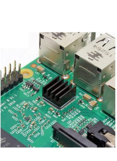 ماركة غير محددة 20PCS Black Aluminum Heat Sink with Thermal Conductive Adhesive Tape, 9×9×5mm Heatsink Cooler for Cooling VRM GPU Stepper Driver MOSFET VRam Regulators  - Image 4