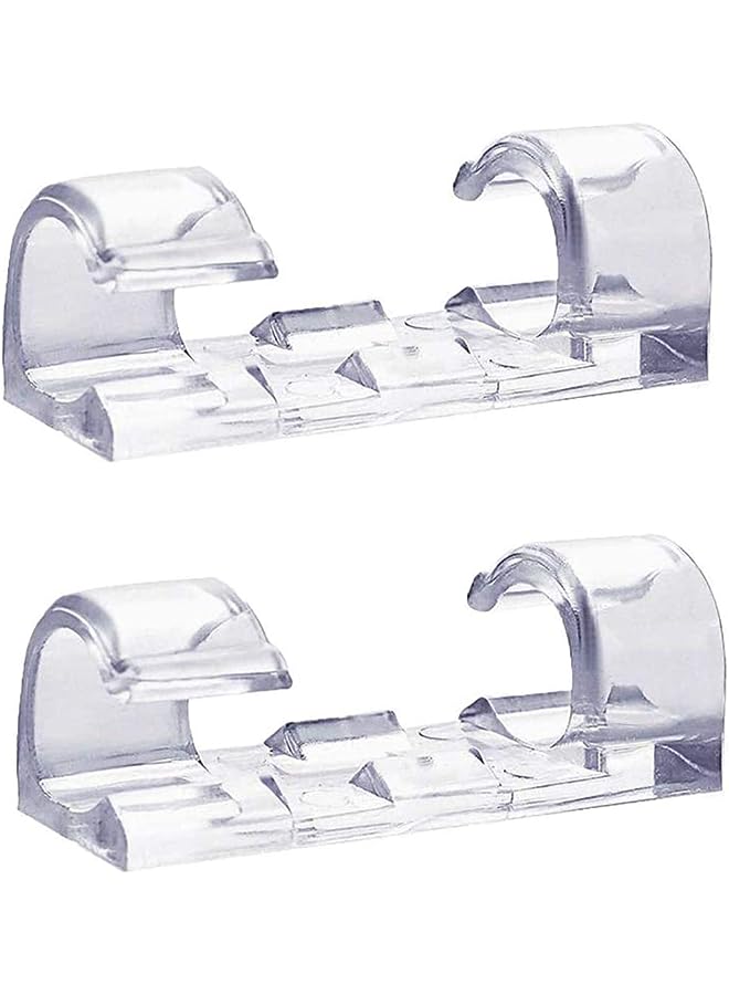 Excefore 60PCS Transparent Cable Clips Strong Self-Adhesive Cable Drop Wire Holder, Durable Mount-Round Plastic Cord Management Organiser Clamps for Home and Office (Transparent) - Image 1