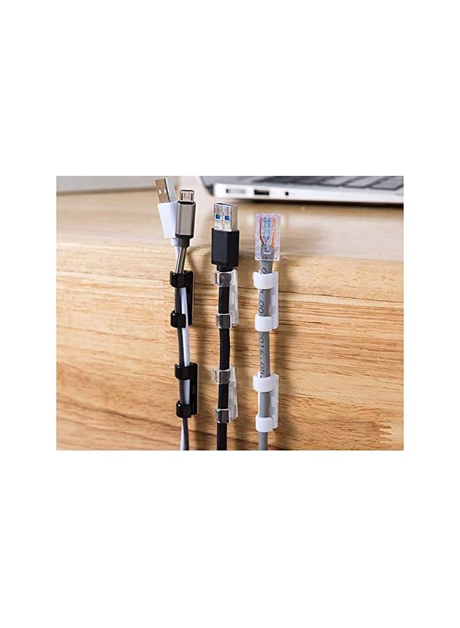 Excefore 60PCS Transparent Cable Clips Strong Self-Adhesive Cable Drop Wire Holder, Durable Mount-Round Plastic Cord Management Organiser Clamps for Home and Office (Transparent) - Image 3